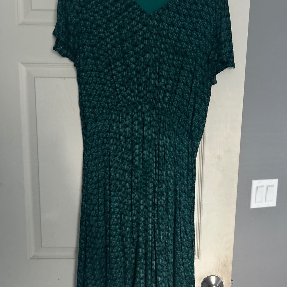 Green and black dress